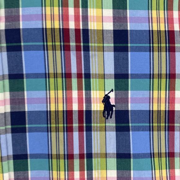 Ralph Lauren Custom Fit Button Down Shirt Men's Medium Plaid Preppy Causal - Picture 3 of 9